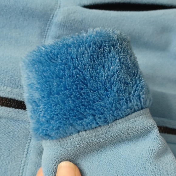 Bluw Fleece Faux Fur fuzzy soft Velour hoodie coat jacket med Mountain Hard Ware - Picture 7 of 15